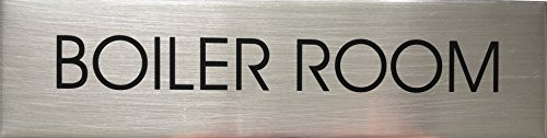 Boiler Room Sign - Delicato line -Brushed Aluminum-