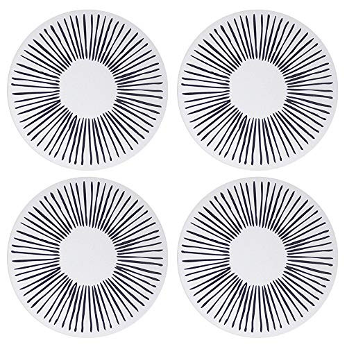 SAYOK Coasters for Drinks Absorbent Set of 4 Ceramic Coasters Table Coaster with Cork Base Great Gift for Birthday Housewarming Room Decor Bar Holiday Party -White-