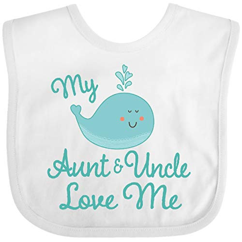 Inktastic My Aunt and Uncle Love Me Whale Baby Bib White 33976 Inktastic My Aunt and Uncle Love Me Whale Baby Bib White 33976