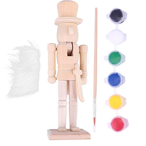 EXCEART Wooden Nutcracker Figures Wooden Unpainted Doll DIY Blank Paint Toy Christmas Nutcracker Soldier for Kids Gift DIY Craft Christmas Decoration -with Paint Brush- EXCEART Wooden Nutcracker Figures Wooden Unpainted Doll DIY Blank Paint Toy Christmas Nutcracker Soldier for Kids Gift DIY Craft Christmas Decoration -with Paint Brush-