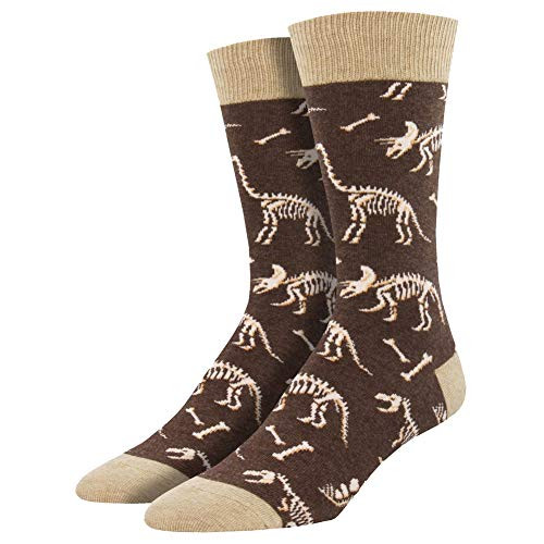 Socksmith Mens Novelty Crew Socks Can You Dig It - One Size -Brown Heather-