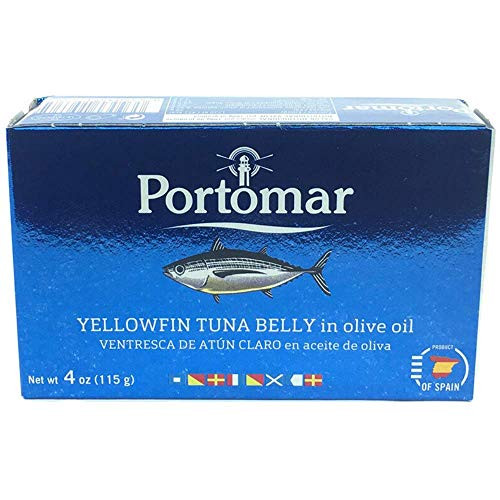 Premium Spanish Yellowfin Tuna Belly In Olive Oil -Ventresca- - Gourmet Style Tuna In Olive Oil - Ready To Eat - Great For Healthy Diet - Tuna Loins In Olive Oil - Product From Spain -Bonito Del Norte
