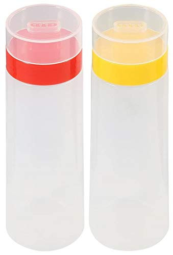 PTAbiao 4 Hole Squeeze Bottle Condiment Squeeze Bottle Kitchen Small Simple Plastic Condiment Sauces Dispenser For Ketchup 2Pcs