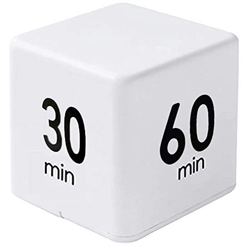 Cube Timer Kitchen Timer Child Timer Exercise Timer Gravity Sensor flip  and  Yoga Timer nap Reminder Timer for Time Management and Countdown Settings -15-20-30-60 Min-