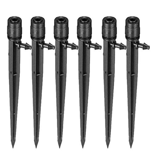 LXcom Irrigation Drippers Drip Emitters Micro Spray Adjustable 360 Degree Full Circle Pattern Water Flow Irrigation Drippers Micro Bubbler Sprinkler Drip System Parts Drip Irrigation 50 Pack-Black-