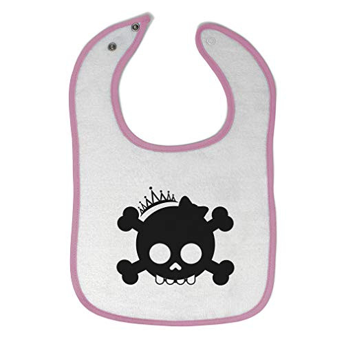 Toddler  and  Baby Bibs Burp Cloths Skull Princess Cotton Items for Girl Boy Gifts Ai White Soft Pink Design Only