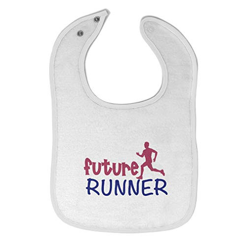 Toddler  and  Baby Bibs Burp Cloths Future Runner Cotton Items for Girl Boy Sport Gifts Aa White Design Only