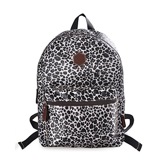 Douguyan Leopard Youth Backpack Lightweight Cheetah School Book Bag Girl Daypack Black Leopard 133C