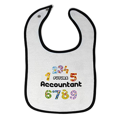 Toddler  and  Baby Bibs Burp Cloths Future Accountant Funny Cotton Items for Girl Boy Ad White Black Design Only