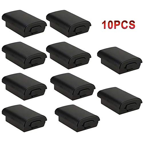 Jahyshow10 Pack Battery Back Cover Shell Case for Xbox 360 Wireless Controller Black