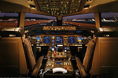 Laminated Boeing 777-200 Flight Deck Airplanes Jet Print Poster 24x36 Laminated Boeing 777-200 Flight Deck Airplanes Jet Print Poster 24x36
