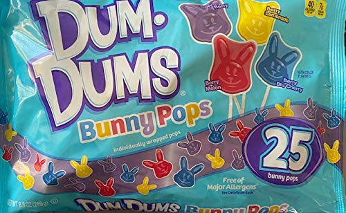 Dum-Dums BUNNY POPS Free of 8 Major Allergens 25 pack Great for Classrooms Parties Dum-Dums BUNNY POPS Free of 8 Major Allergens 25 pack Great for Classrooms Parties