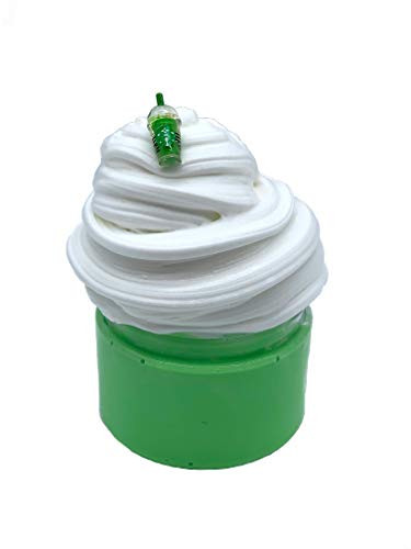 8oz Green and White Fluff Butter Slime -FREE SHIPPING- Inflation ButterFluff butter slime