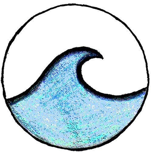 MR3Graphics Magnet Easy Blue with Vivid Teal Wave Circle Magnetic Car Sticker Decal Bumper Magnet Vinyl 5 inch