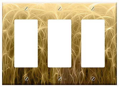 Switch Plate Triple Rocker/GFCI - Background Nebulous Fog Rings Circle Fractals 3