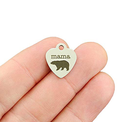 Mama Bear Stainless Steel Charms - Smaller Size - Exclusive Line - Quantity Options - BFS4344 Mama Bear Stainless Steel Charms - Smaller Size - Exclusive Line - Quantity Options - BFS4344