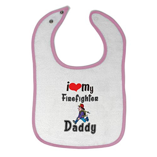 Toddler  and  Baby Bibs Burp Cloths I Love My Firefighter Daddy Long Sleeve Dad Fathers Day Cotton Items for Girl Boy Gifts Ai White Soft Pink Design Only Toddler  and  Baby Bibs Burp Cloths I Love My Firefighter Daddy Long Sleeve Dad Fathers Day Cotton Items for Girl Boy Gifts Ai White Soft Pink Design Only