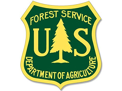 MAGNET 2.5x2.5 inch GREEN/YELLOW US Forest Service Shield Sticker -logo hike forestry Magnetic vinyl bumper sticker sticks to any metal fridge car signs