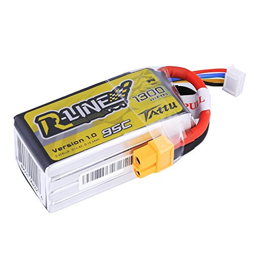 Tattu R-Line LiPo Battery Pack 1300mAh 14.8V 95C 4S with XT60 Plug for FPV Racing