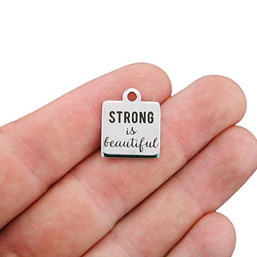 Strong Stainless Steel Charm - Strong is Beautiful - Exclusive Line - Quantity Options - BFS571