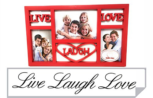 Live Laugh Love Decal and Picture Frame (Red)