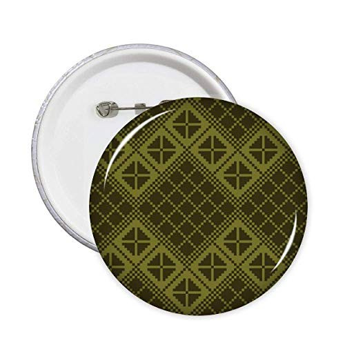 Green Rhombus Triangle Illustration Pattern Pins Badge Button Emblem Accessory Decoration 5pcs