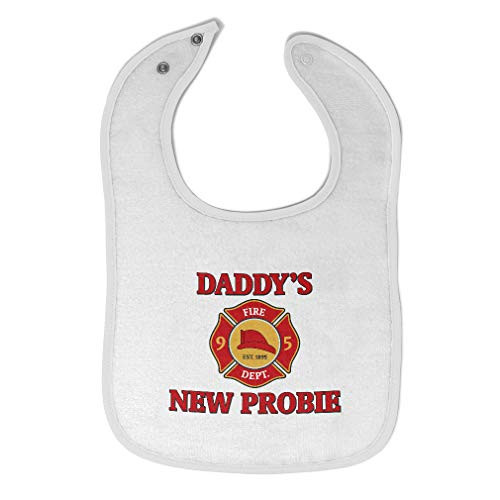 Toddler and Baby Bibs Burp Cloths Daddys New Probe with Badge Fathers Day Daddy Cotton Items for Girl Boy A White Design Only Toddler and Baby Bibs Burp Cloths Daddys New Probe with Badge Fathers Day Daddy Cotton Items for Girl Boy A White Design Only