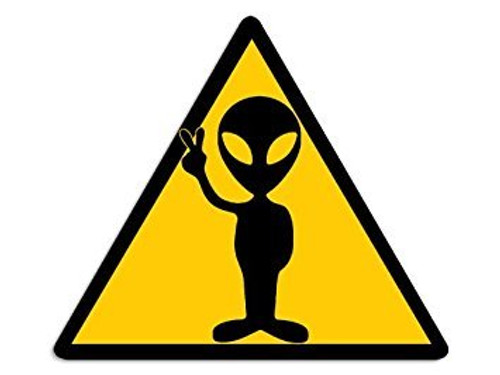 GHaynes Distributing MAGNET Triangle ALIEN Caution Sign Magnet-sci fi decal- 4 x 4 inch