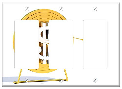 Switch Plate Triple Rocker/GFCI - Arrow Target Bullseye Goal Aim Circle Center Win