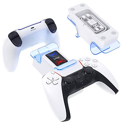 Dual Charging Stand for PS5 Controller MENEEA Fast Charger Dock Station for Playstation 5 Wireless DualSense Controller with LED Indicator USB Charger for Sony PS5 Controller