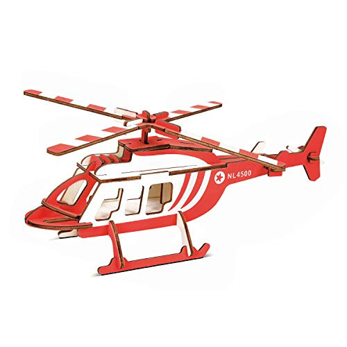 Maydear 3D Wooden Puzzles for Kids Teens and Adults-DIY Model Craft Kit- Transport Helicopter