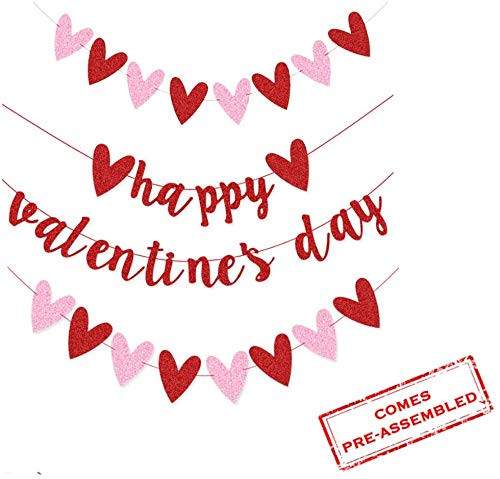Large Happy Valentines Day Banner Valentines Day Garland?Valentines Day Banner Decoration Valentines Day Party Decoration Valentines Day Indoor Decoration