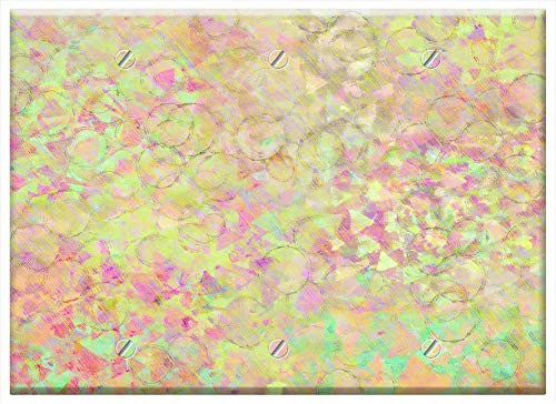 Triple Blank Wall Plate Cover - Abstract Soft Background Geometric Circles