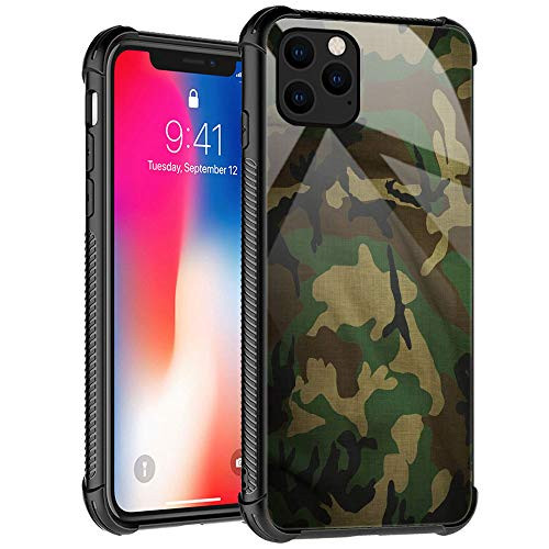 iPhone 12 Pro Max Case Green Camouflaged Pattern Design iPhone 12 Pro Max Cases for Mans Women Shockproof Anti-Scratch Case for Apple iPhone 12 Pro Max