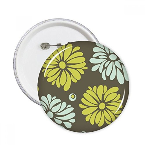 Flower Yellow Chrysanthemum Flower Plant Round Pins Badge Button Emblem Accessory Decoration 5pcs