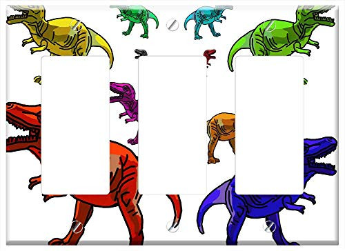 Switch Plate Triple Rocker/GFCI - Rainbow Red Blue Green Orange Yellow Pink Purple Switch Plate Triple Rocker/GFCI - Rainbow Red Blue Green Orange Yellow Pink Purple