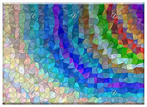 Triple Blank Wall Plate Cover - Triangle Background Abstract Mosaic Colorful Tiles