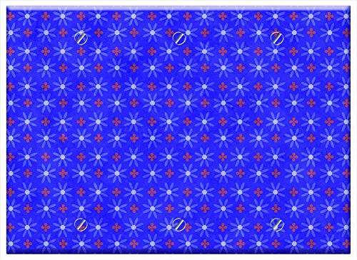 Triple Blank Wall Plate Cover - Flowers Point Circles Blue Background Color