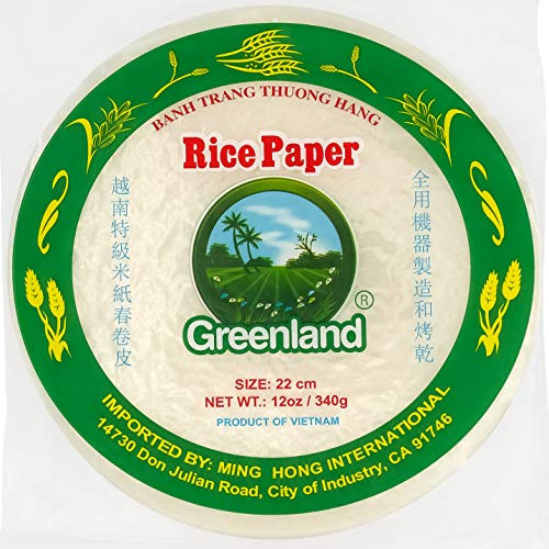 Rice Paper Spring Roll Wrappers - 22cm Round Rice Paper Wrappers for Spring Rolls - Premium Spring Roll Rice Paper Wrappers - Easy to Use Fast Moisten - Banh Trang Rice Wrappers for Spring Rolls