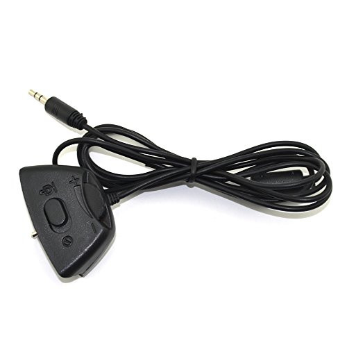 Cinpel Replacement Talkback Puck Cable 2.5mm to 2.5mm Headset Adapter for Xbox 360 Black