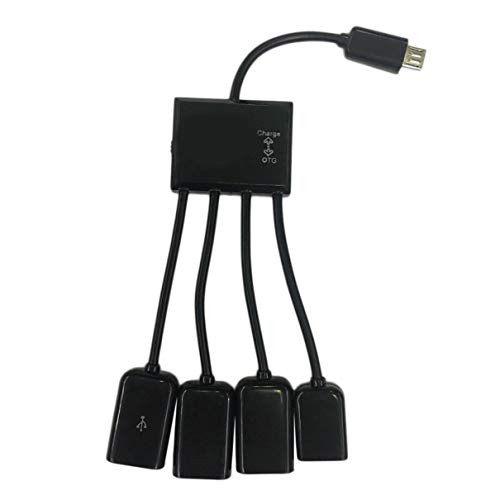 Isabelvictoria 4 in 1 Ports Micro USB Hub Adaptor with Power Charging OTG Hub Host Cable Cord Adapter for Android Smartphones Tablets