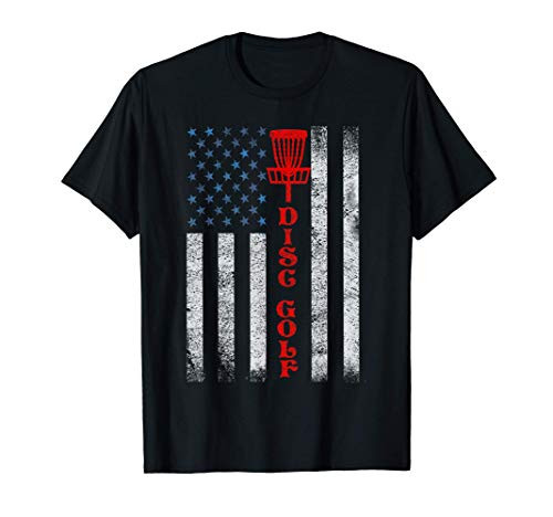 Disc Golf Basket American Flag Design Gift for Disc Golfers T-Shirt Disc Golf Basket American Flag Design Gift for Disc Golfers T-Shirt