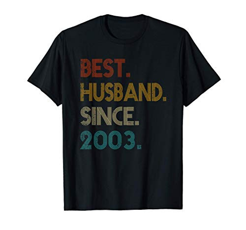 18th Wedding Anniversary Gift Him - Best Husband Since 2003 T-Shirt
