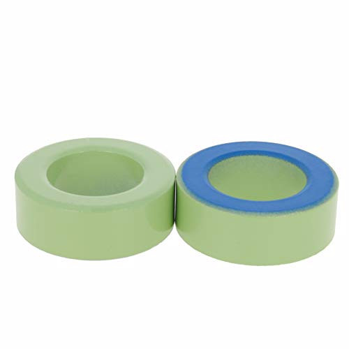 Fielect 8pcs Toroid Core Ferrite Chokes Ring Iron Powder Inductor Ferrite Rings Green Blue 27.2 x 44.5 x 16.5mm