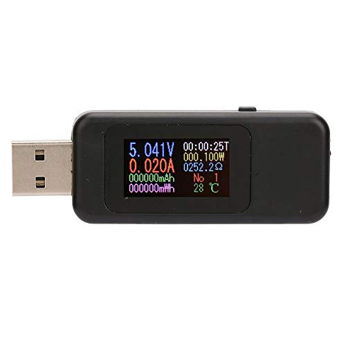 LCD Display USB Tester Charger Detector Digital Voltmeter Ammeter Voltage Meter DC4-30V Digital Display Voltage Gauge-Black-