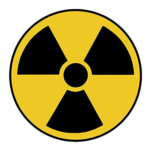 Radiation Hazard Warning Label 3 inch Round Pack of 6 Decals Coated Paper Yellow/Black Universal Radiation Symbol Stickers Self-Adhesive Radioactive Sign