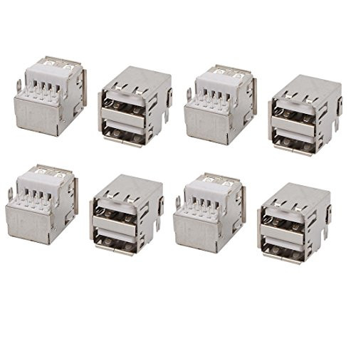 uxcell USB Female Type-A 2.0 Jack 8-Terminal 90 Degree PCB Socket Connector 8pcs