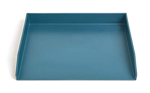 MyOfficeInnovations 24380385 Side Load Stackable Plastic Letter Tray Teal