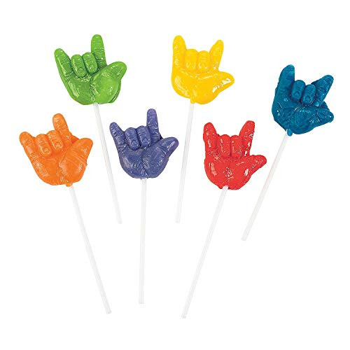 I Love You Sign Language Suckers - 12 Individually Wrapped Lollipops - Valentines Day and Party Candy I Love You Sign Language Suckers - 12 Individually Wrapped Lollipops - Valentines Day and Party Candy