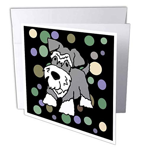 3dRose Cute Funny Miniature Schnauzer Puppy Dog and Circle Pattern. - Greeting Cards -gc_336406_5-